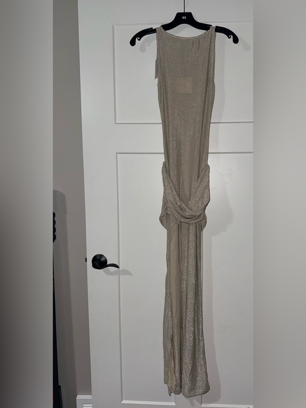 New - Superdown Zixuan Maxi Dress in Silver Metallic Bodycon Gown XS - Picture 5 of 6